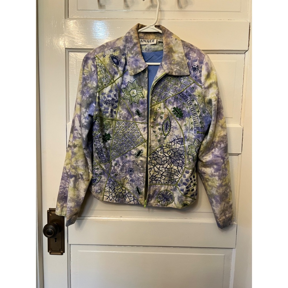 NWT Vintage Anage zip up jacket with embroidered detail Medium